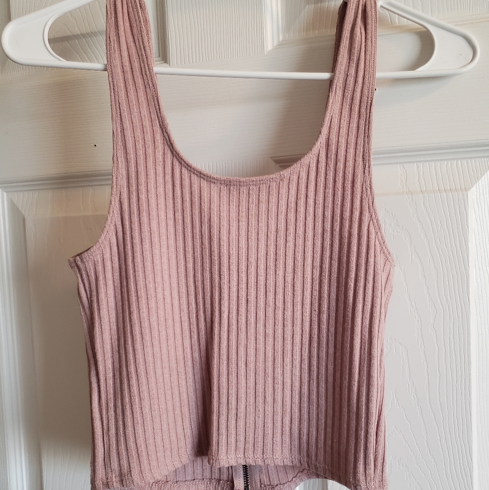 Express Ribbed Cropped Tank Top S - Picture 2 of 3